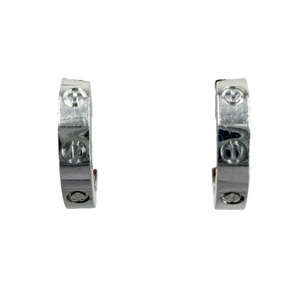 CARTIER 18k Silver Love Earrings